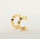 brass nugguet chips C hoop earrings